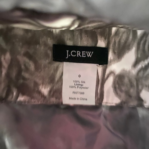 J.Crew Skirt Womens Size 0 Gray Floral Print Silk Blend A Line - Picture 4 of 6